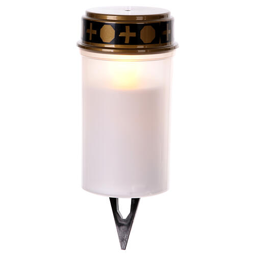 Veilleuse votive blanche LED avec piquet 60 jrs 2