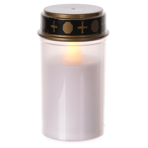 White votive candle with holder, lasting 60 days 1