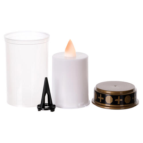 White votive candle with holder, lasting 60 days 3