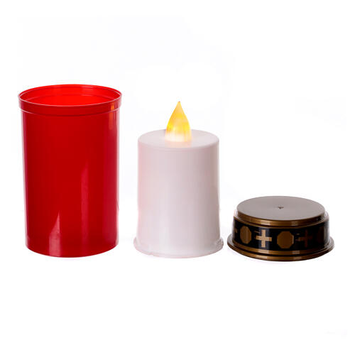 Red LED votive candle with golden lid, 60 days 2