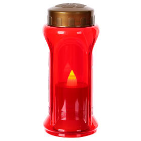 batteriebetriebenes Grablicht, Modell Clara, rot, mit Regenschutz, LED, 60 Tage Brenndauer
