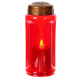 batteriebetriebenes Grablicht, Modell Clara, rot, mit Regenschutz, LED, 60 Tage Brenndauer