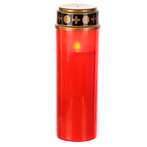 Lumino votivo rosso tremolante Santissimo batteria 21 cm durata 120gg 1