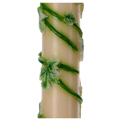 Paschal candle with ivy vines, cross, alfa and omega, 47 in 3