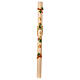 Easter candle written IHS 120 cm branches leaves hand painted s2