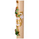 Easter candle written IHS 120 cm branches leaves hand painted s3