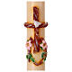 Cirio pascual hiedra cruz rama en flor 120 cm pintado a mano s3