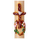 Paschal candle branch cross flowering branch 120 cm hand painted s5