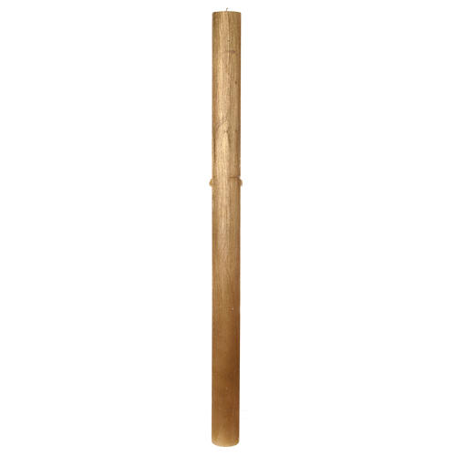 Golden Paschal candle with Baroque cross, alfa and omega, 47 in 5