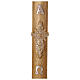 Golden Paschal candle with Baroque cross, alfa and omega, 47 in s1