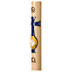 Paschal candle with dove over a blue cross, 3x47 in, beeswax s3