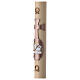 Beeswax Paschal candle with lamb and book, 3x47 in s3