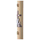 Paschal candle with fishes over copper cross, 3x47 in, beeswax s3