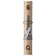 Beeswax Paschal candle with fishes over golden cross, 3x47 in s1