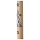 Beeswax Paschal candle with fishes over golden cross, 3x47 in s3