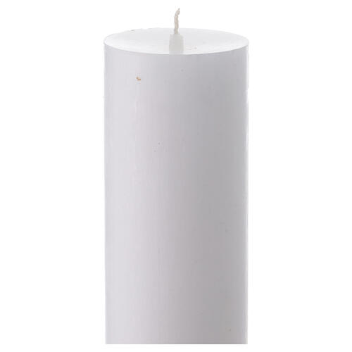 White Pascal candle, dove over a blue cross, 3x47 in 4