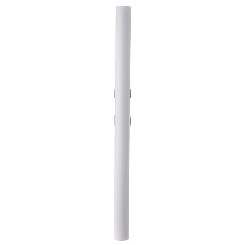 White Paschal candle, 3x47 in, lamb with book 5