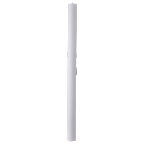 White Easter candle with lamb and book 8x120 cm 5