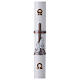 White Paschal candle, fishes over copper cross, 3x47 in s1