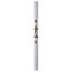 Paschal candle, white wax, 3x47 in, fishes over golden cross s2