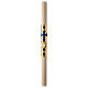 Beeswax Paschal candle, 3x47 in, dove over blue cross and golden background s2