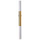 White Paschal candle, 3x47 in, dove over blue cross and golden background s5
