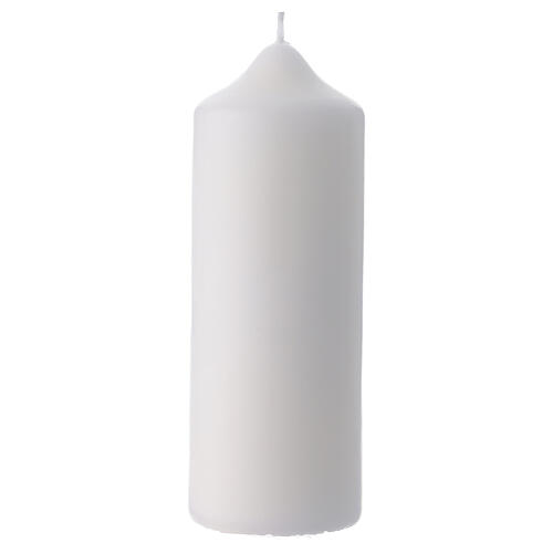 Set of 4 white candles with the dove of peace, 6.5x2 in 4