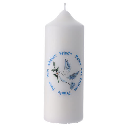 Set 4 velas paloma blanca de la paz 16,5x5 cm 2
