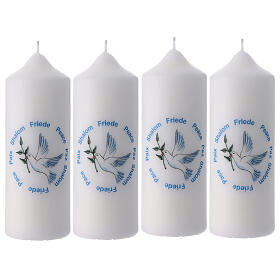 White Dove of Peace candles 4 pcs set 16.5x5 cm