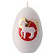 Set of 4 oval white candles with the Paschal lamb, 5x3 in s2