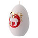 Set 4 velas huevo blancas 12x8 cm cordero pascual s3