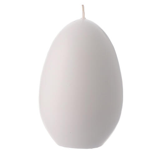 Świeczki jajka białe, dek. baranek wielkanocny, 12x8 cm, zestaw 4 sztuk 4