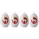 Set of 4 white egg candles 12x8 cm Easter lamb s1