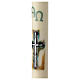 Círio pascal cruz alfa e ómega estilo moderno decorada 80x8 cm s3