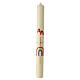 Ivory Paschal candle with rainbow, cross and red Alpha and Omega, 30x3 in s2