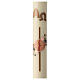 Modern Paschal candle with red decorated cross, Alpha and Omega, 30x3 in s1