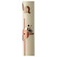 Modern Paschal candle with red decorated cross, Alpha and Omega, 30x3 in s3