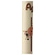 Modern Paschal candle with red decorated cross, Alpha and Omega, 30x3 in s4