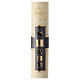 Modern Paschal candle, ivory-coloured, blue cross with golden decorations, 30x3 in s1
