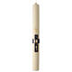 Modern Paschal candle, ivory-coloured, blue cross with golden decorations, 30x3 in s2