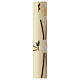 Ivory Paschal candle with dove, modern purple and golden cross, 30x3 in s3