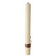 Modern ivory colored Easter candle Jesus resurrected ear of wheat 80x8 cm s4