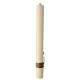 Modern ivory colored Easter candle Jesus resurrected ear of wheat 80x8 cm s4