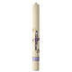 Ivory Paschal candle with modern purple and golden cross, Alpha and Omega, 30x3 in s2