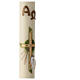 Osterkerze im modernen Stil mit dem Bild des Lammes Gottes, Kreuz und Alpha- und Omega-Symbolen, 80x8 cm s4