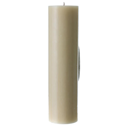 Altar candle with Jubilee 2025 official logo in bas-relief, beeswax, 12x3 in 5