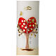 Wedding candle with heart and tree, diam. 3 in s2