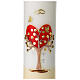 Candela matrimonio con cuore e albero diametro 8 cm s2