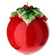 Christmas candle, red sphere with leaves, 4 in s3