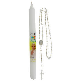 Jubilee set: Pope Francis candle and rosary